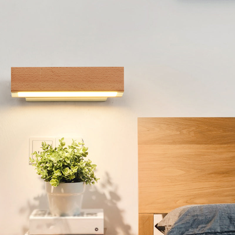 Luz de pared de estilo de estilo moderno forma de madera de madera de mono de pared de 1 luces