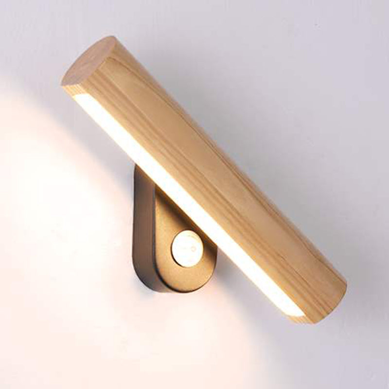 Luz de pared de estilo de estilo moderno forma de madera de madera de mono de pared de 1 luces