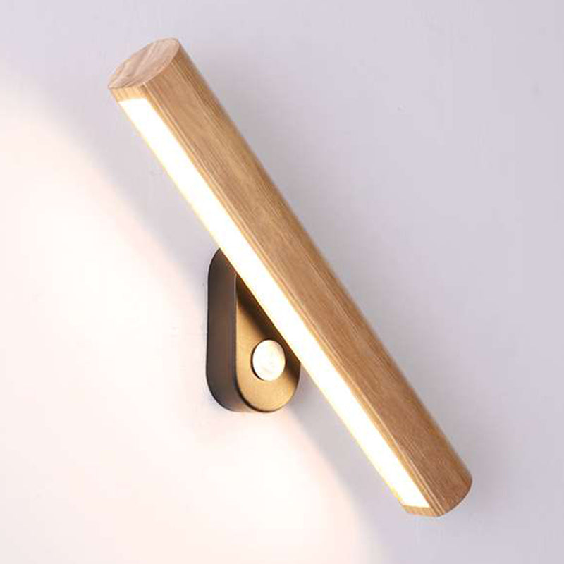 Luz de pared de estilo de estilo moderno forma de madera de madera de mono de pared de 1 luces