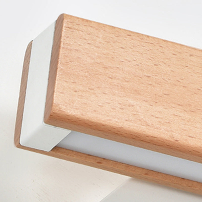 Luz de pared de estilo de estilo moderno forma de madera de madera de mono de pared de 1 luces