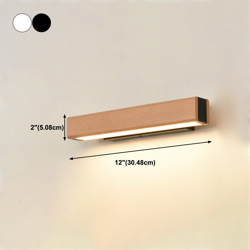 Modern Style Wall Light Strip Shape Wood 1-Light Wall Mount Light