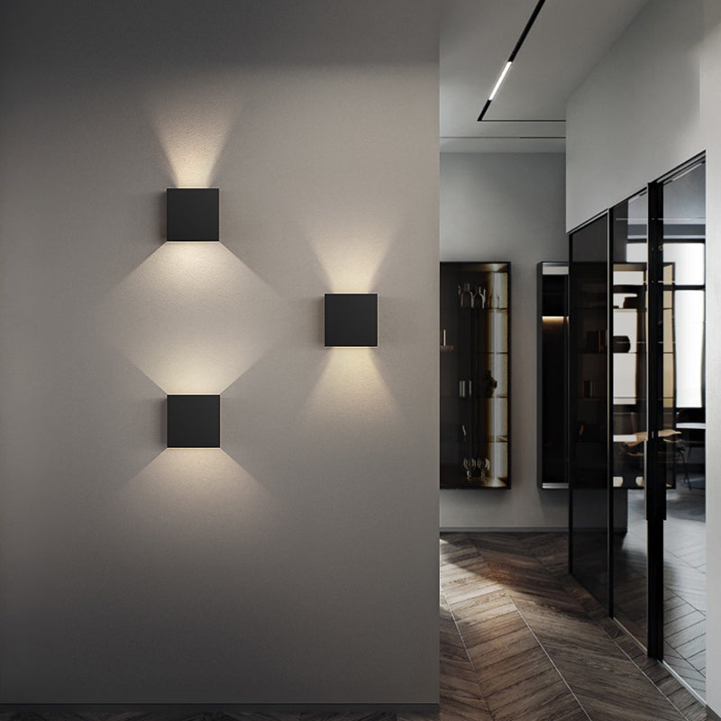 Modern Style Metal Wall Light Geometric Shape LED Wall Washer for Outdoors
