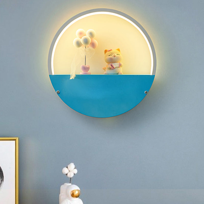 1 illuminazione da parete in metallo moderno per la parete del cerchio leggero per camera da letto