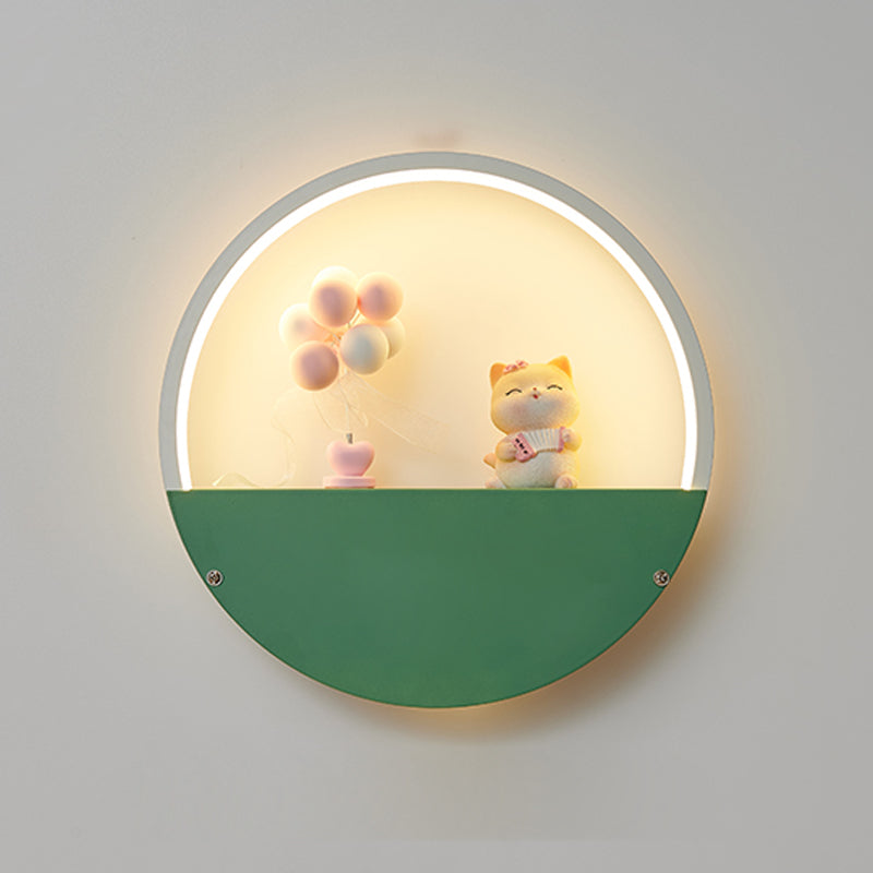 1 illuminazione da parete in metallo moderno per la parete del cerchio leggero per camera da letto