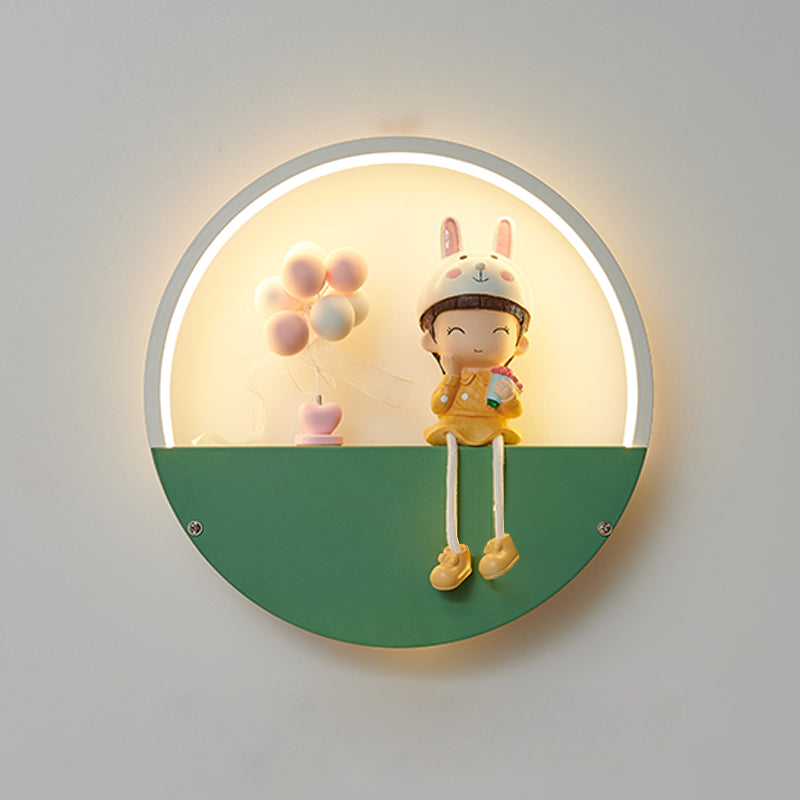 1 illuminazione da parete in metallo moderno per la parete del cerchio leggero per camera da letto