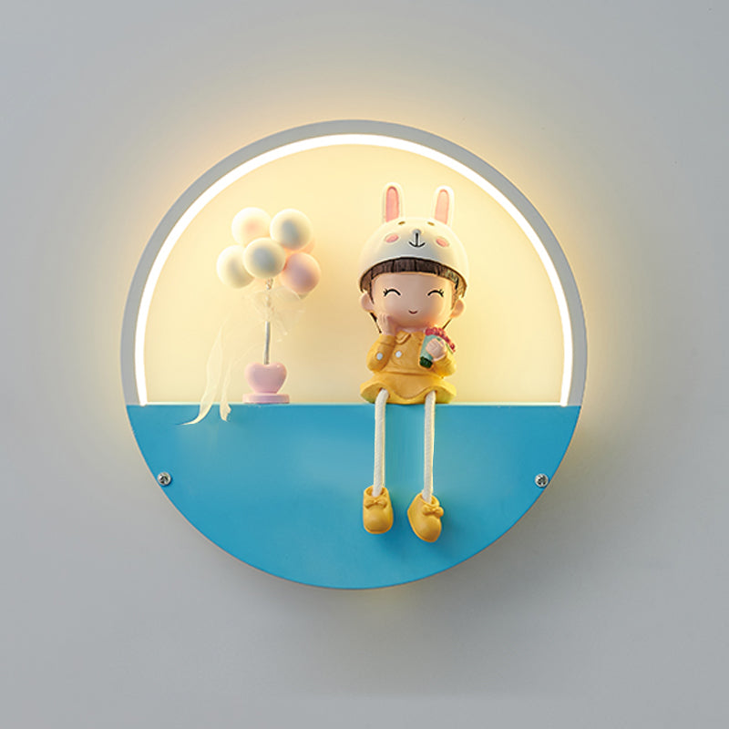 1 illuminazione da parete in metallo moderno per la parete del cerchio leggero per camera da letto