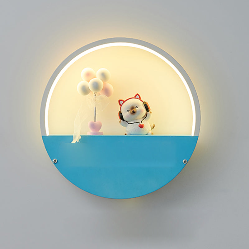 1 Éclairage mural de style cercle léger de style moderne pour chambre à coucher