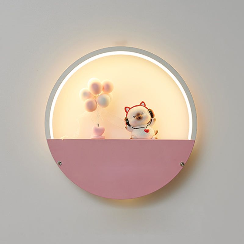 1 illuminazione da parete in metallo moderno per la parete del cerchio leggero per camera da letto