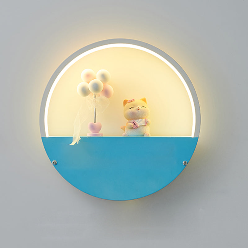 1 illuminazione da parete in metallo moderno per la parete del cerchio leggero per camera da letto