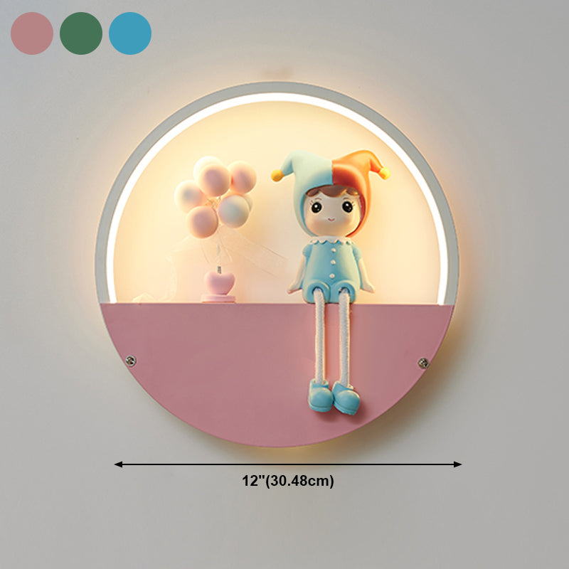 1 illuminazione da parete in metallo moderno per la parete del cerchio leggero per camera da letto
