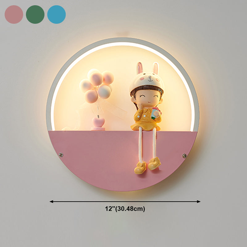 1 illuminazione da parete in metallo moderno per la parete del cerchio leggero per camera da letto