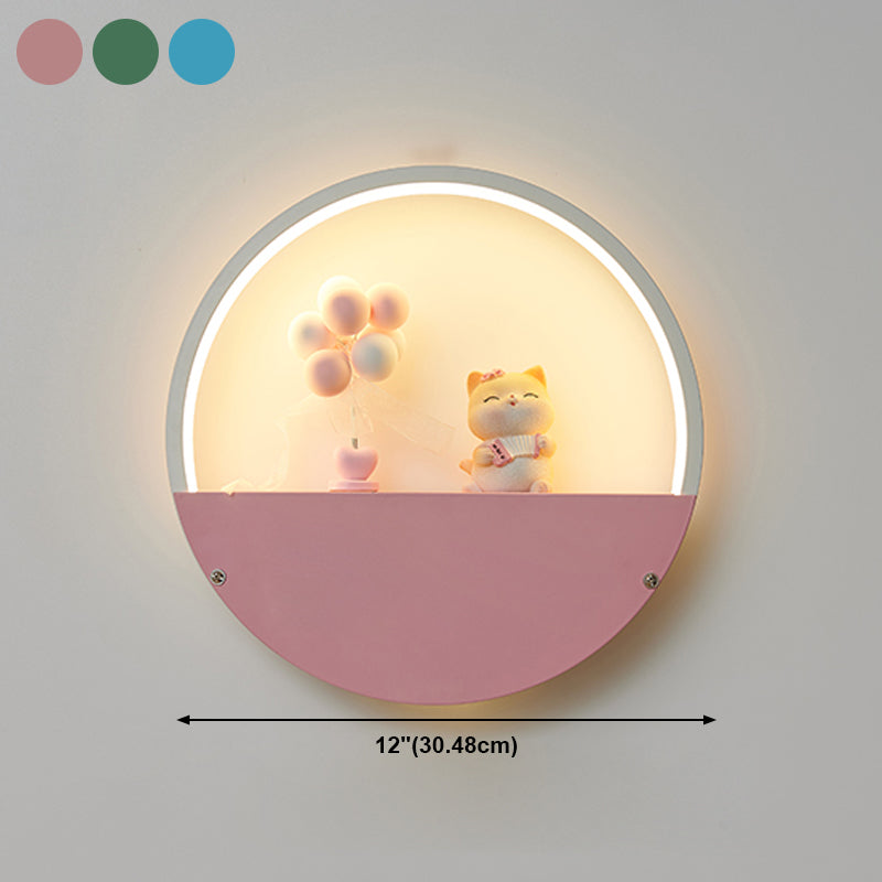 1 illuminazione da parete in metallo moderno per la parete del cerchio leggero per camera da letto