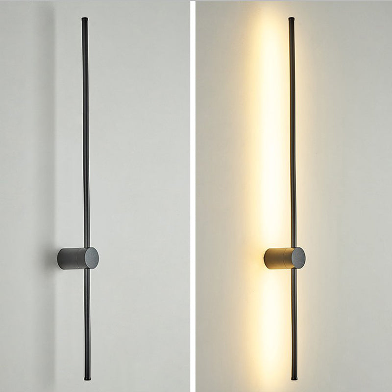 Modern Style Linear Wall Light Metal 1-Light Wall Mount Light in Black