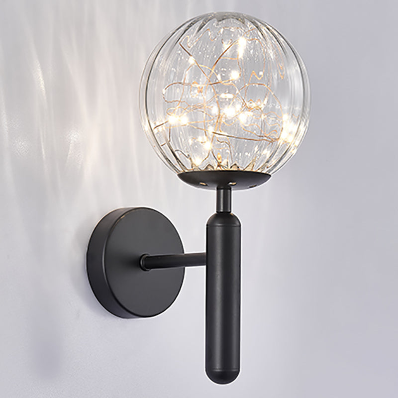 Nórdica Vidry Wall Light Globe Gypsophila 1 Light Wall Donce para dormitorio