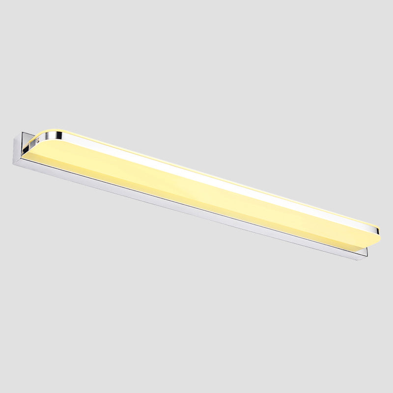 Lineaire vorm metalen spiegel Wandlicht Modern 1-licht spiegel Wandbevestiging Licht in zilver