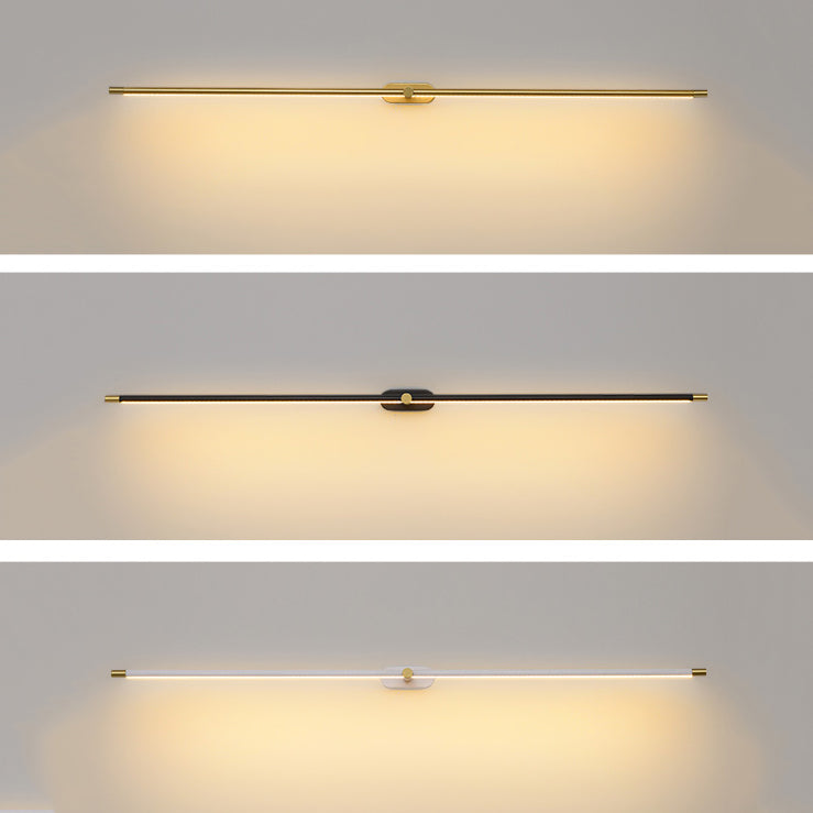 Luce da parete a specchio in metallo a forma lineare Luce moderna a specchio a 1 luci a parete montata