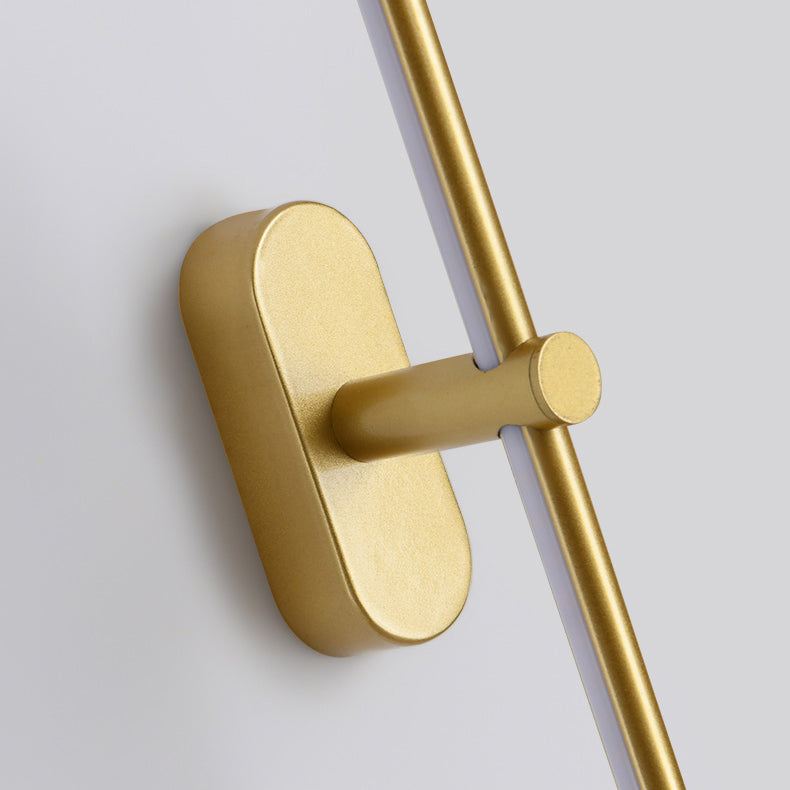 Luce da parete a specchio in metallo a forma lineare Luce moderna a specchio a 1 luci a parete montata