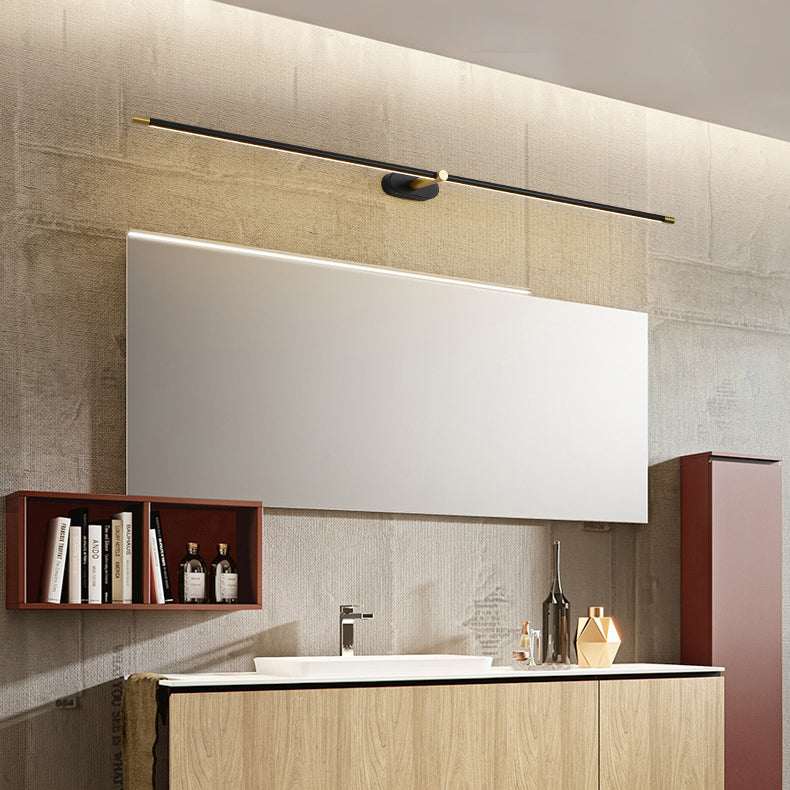 Luce da parete a specchio in metallo a forma lineare Luce moderna a specchio a 1 luci a parete montata