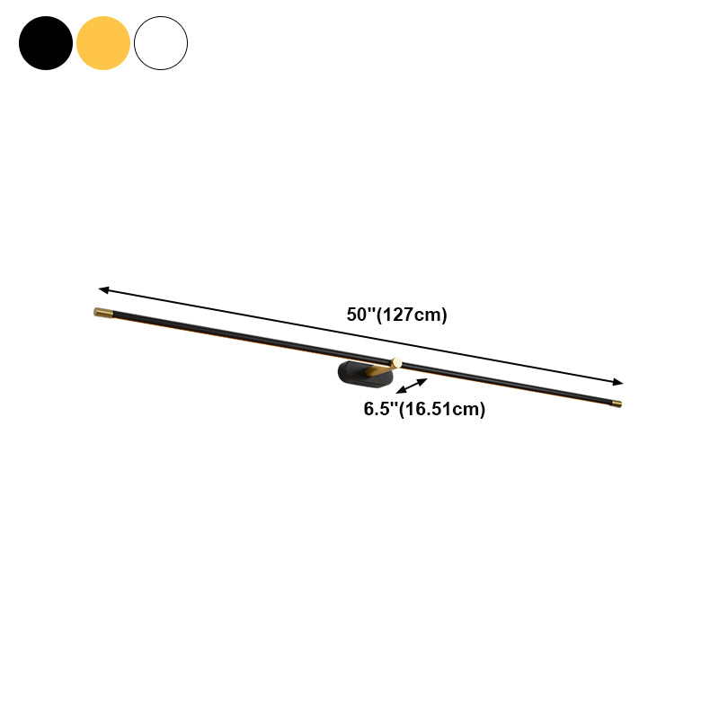 Luce da parete a specchio in metallo a forma lineare Luce moderna a specchio a 1 luci a parete montata