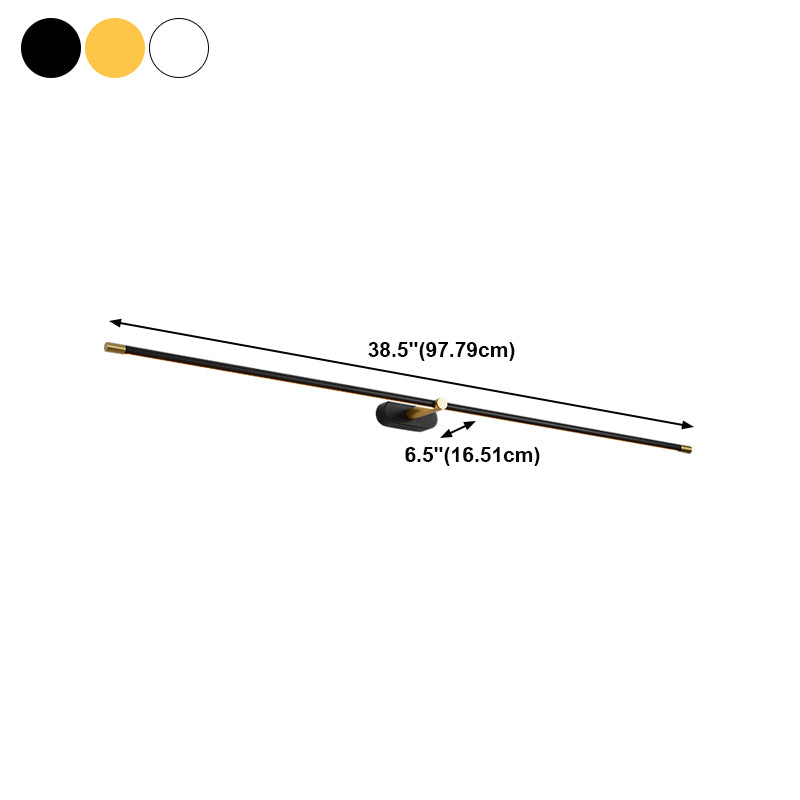 Luce da parete a specchio in metallo a forma lineare Luce moderna a specchio a 1 luci a parete montata