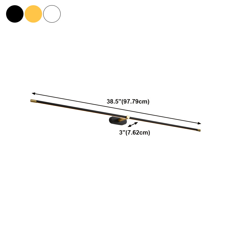 Luce da parete a specchio in metallo a forma lineare Luce moderna a specchio a 1 luci a parete montata