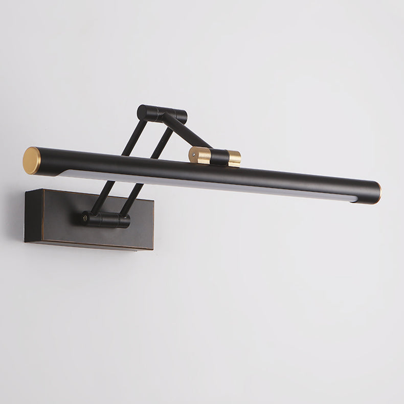 Metal Linear Shape Mirror Wall Light Modern 1-Light Swing Arm Mirror Wall Mount Light
