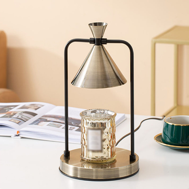 Lámpara de escritorio de metal nórdico, lámpara de mesa de cera fundida para aromaterapia para dormitorio
