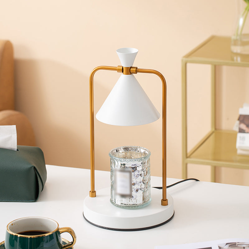 Lámpara de escritorio de metal nórdico, lámpara de mesa de cera fundida para aromaterapia para dormitorio