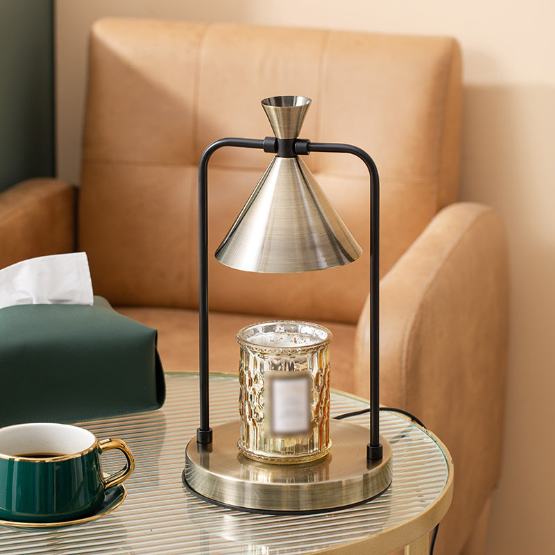 Lámpara de escritorio de metal nórdico, lámpara de mesa de cera fundida para aromaterapia para dormitorio