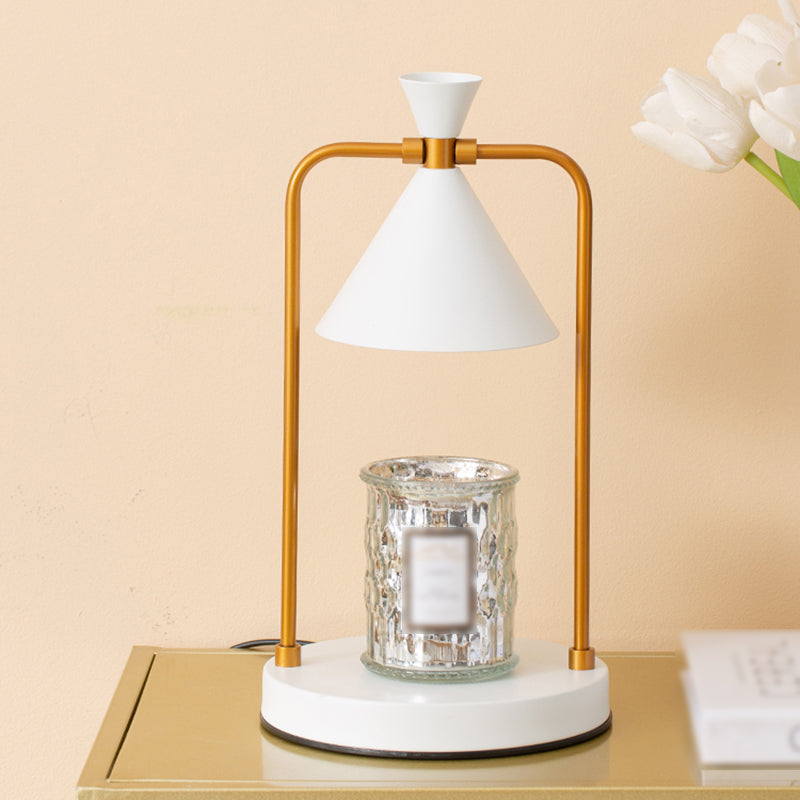 Lámpara de escritorio de metal nórdico, lámpara de mesa de cera fundida para aromaterapia para dormitorio