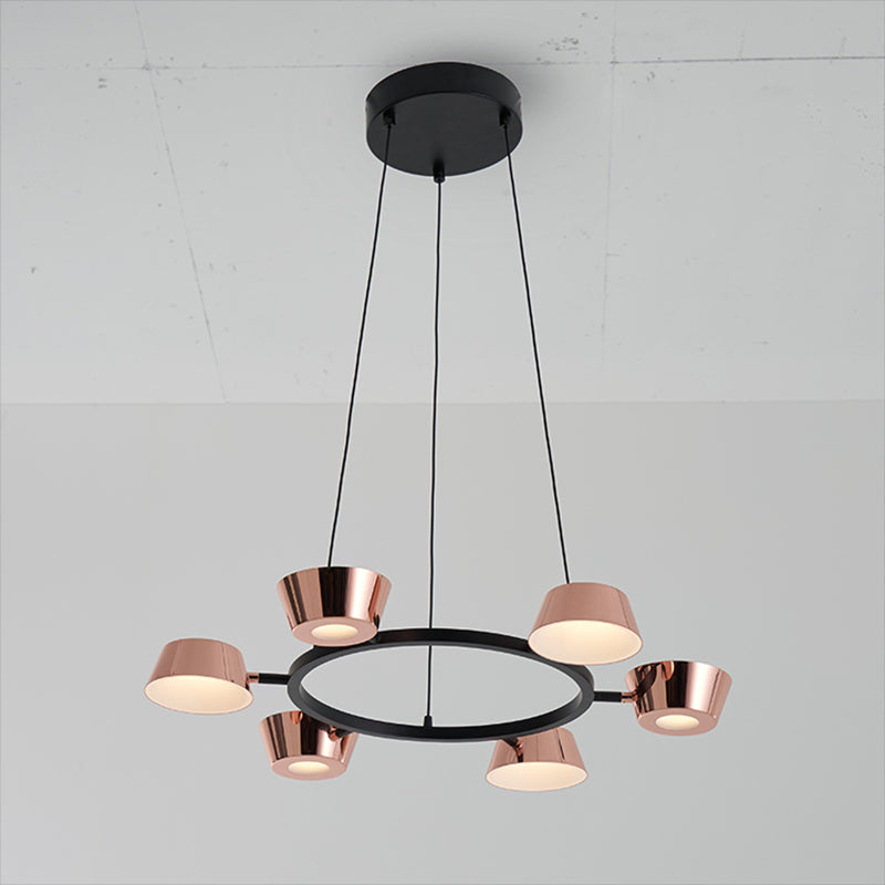 Postmodern Style Chandelier Light Fixture Metal Rose Gold Pendant Light for Living Room