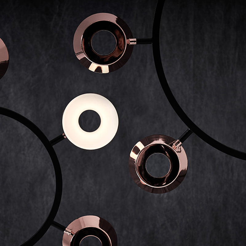 Postmodern Style Chandelier Light Fixture Metal Rose Gold Pendant Light for Living Room