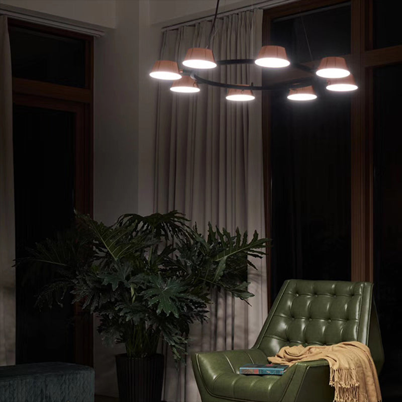 Postmodern Style Chandelier Light Fixture Metal Rose Gold Pendant Light for Living Room