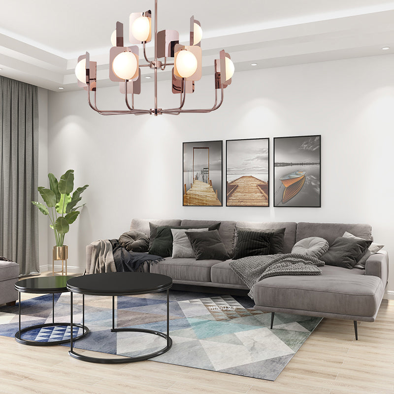 Postmodern Style Chandelier Light Metal Acrylic Pendant Light for Living Room