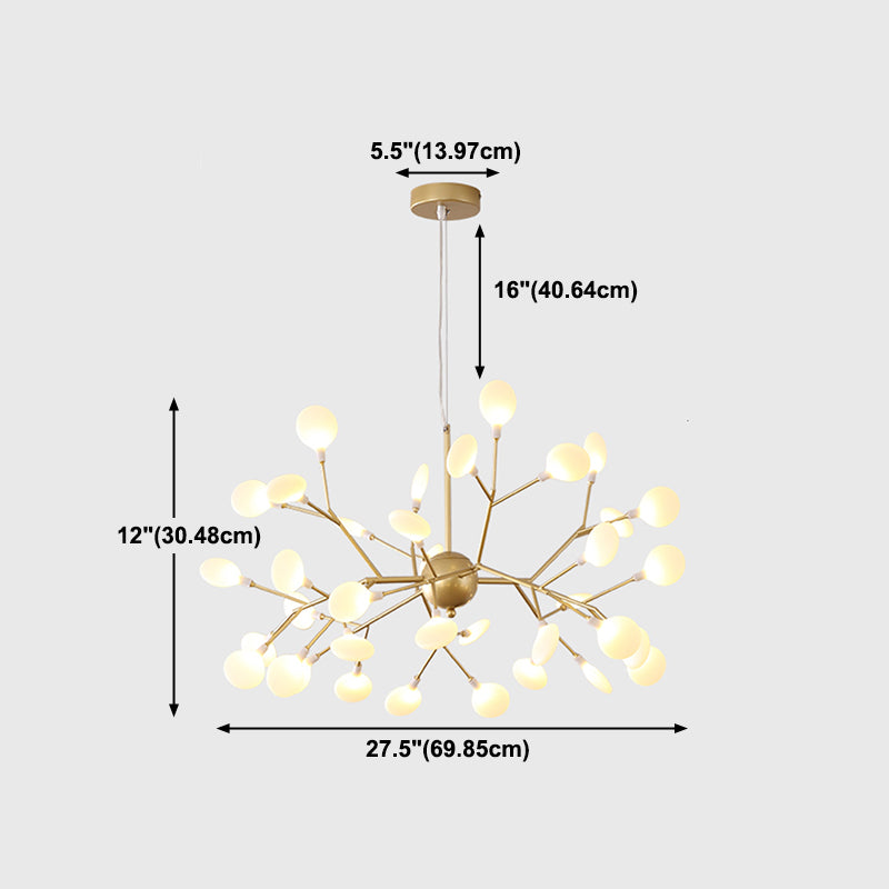 Unique Shape Hanging Chandelier Modern Style Metal Multi Light Hanging Lamp for Bedroom