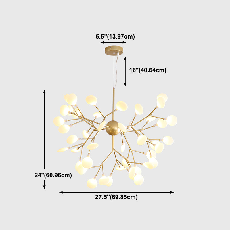 Unique Shape Hanging Chandelier Modern Style Metal Multi Light Hanging Lamp for Bedroom