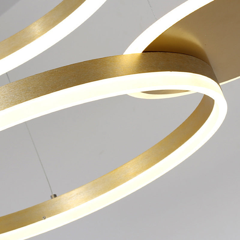 Simplicity LED Chandelier Pendant Circular Metal Suspension Light for Living Room