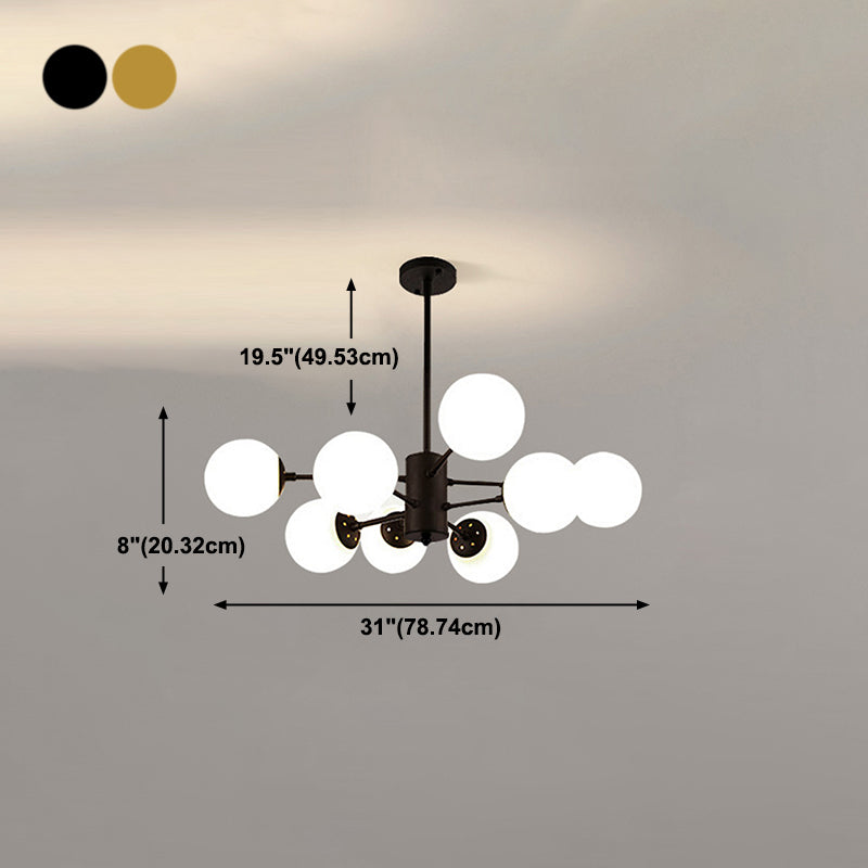 Nordic Globe Chandelier Glass Shade Multi Light Chandelier Pendant for Living Room