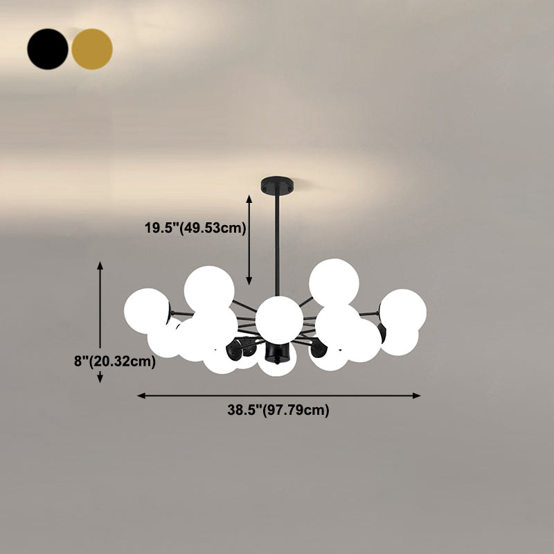 Nordic Globe Chandelier Glass Shade Multi Light Chandelier Pendant for Living Room