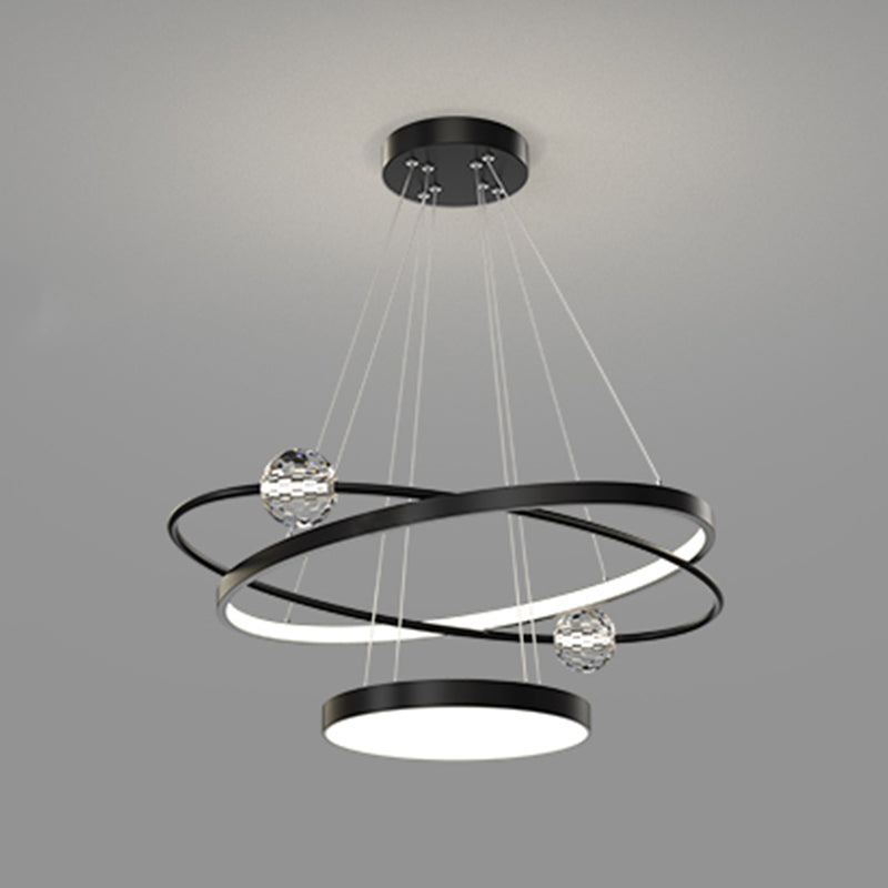 Nordic Circle Chandelier Metal Layered LED Chandelier Pendant for Living Room