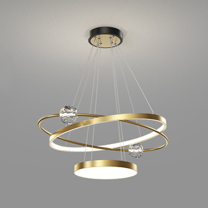 Nordic Circle Chandelier Metal Layered LED Chandelier Pendant for Living Room