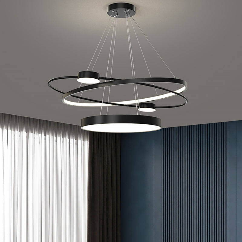 Nordic Circle Chandelier Metal Layered LED Chandelier Pendant for Living Room
