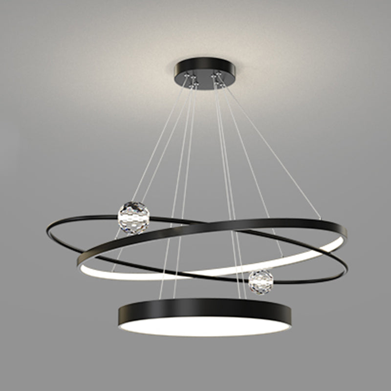 Nordic Circle Chandelier Metal Layered LED Chandelier Pendant for Living Room