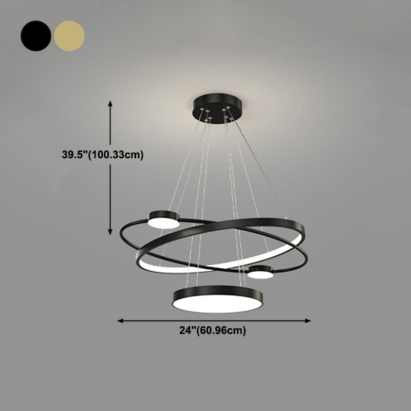Nordic Circle Chandelier Metal Layered LED Chandelier Pendant for Living Room