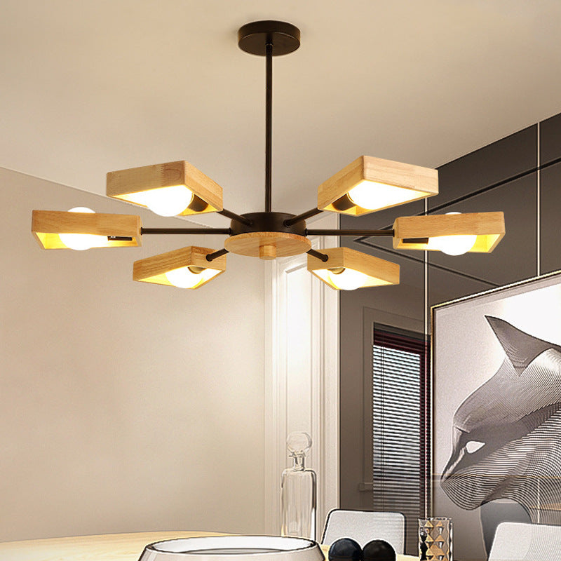 Chandelier en forme de Spoutnik en forme de lampe de caoutchouc nordique