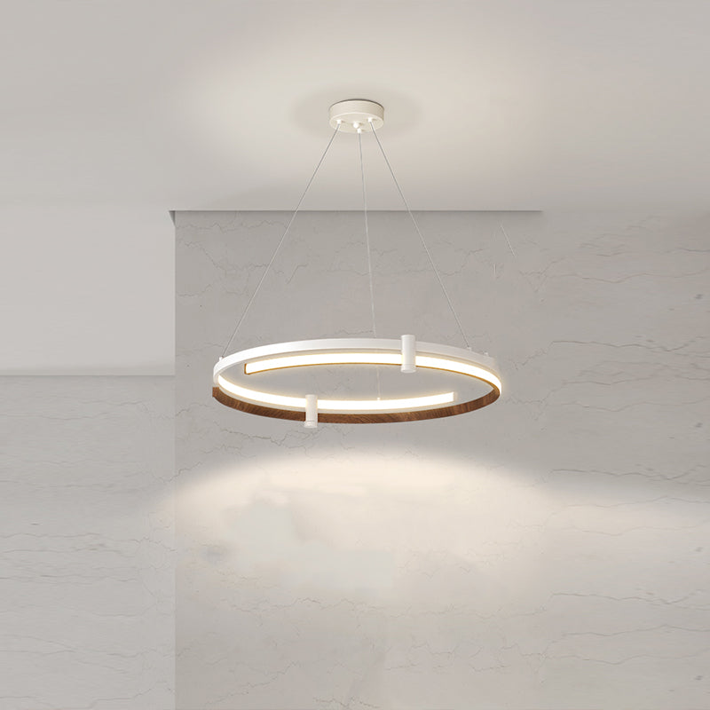 Nordic Circle Chandelier Aluminium 24 "de large pendentif de lustre à LED pour le salon