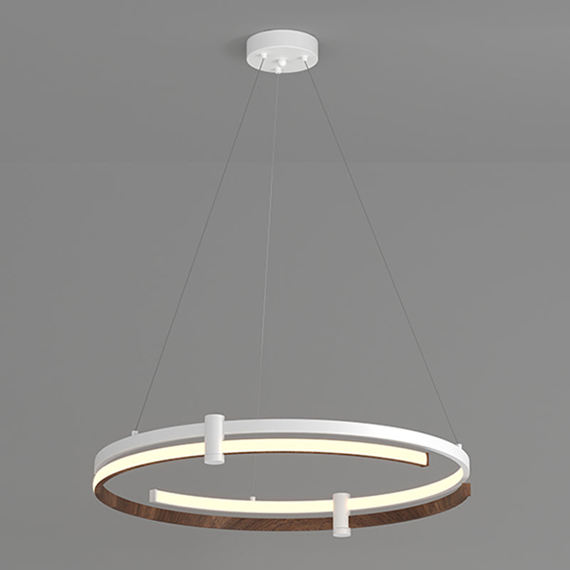Nordic Circle Chandelier Aluminium 24 "de large pendentif de lustre à LED pour le salon