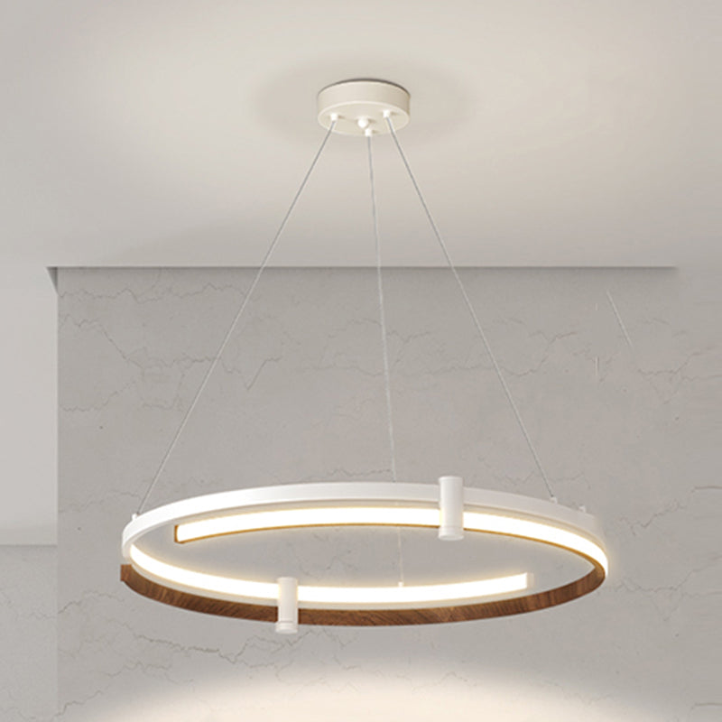 Nordic Circle Chandelier Aluminium 24 "de large pendentif de lustre à LED pour le salon