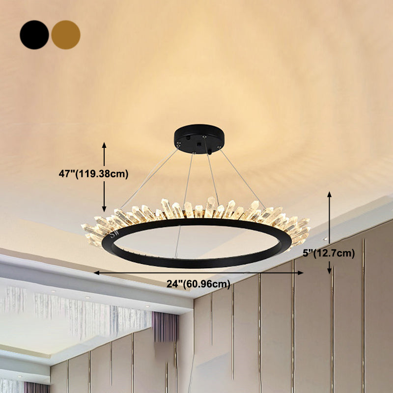 Noordse geometrische kroonluchter Crystal Single Light Led kroonluchter hanger voor woonkamer