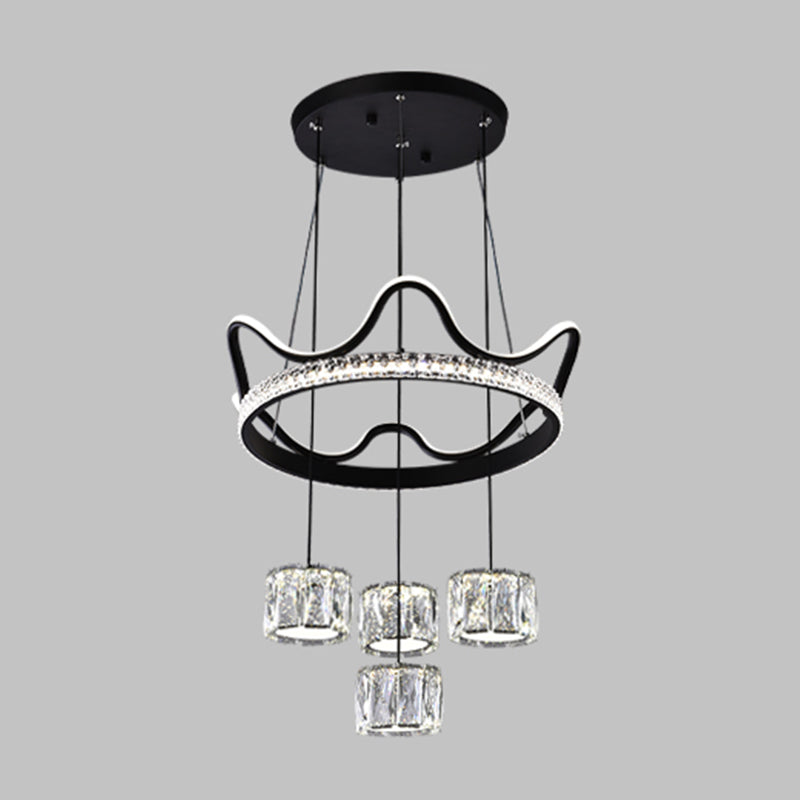 Nordic Crystal Chandelier Geometric 5 Lights Chandelier Pendant for Living Room